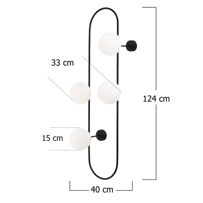 Opviq Abaküs - 4901 Lámpara de pared Blanco y Negro